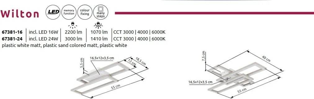 Plafoniera LED design modern WILTON