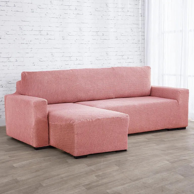 Huse care se întind foarte bine NIAGARA coral canapea cu otoman stânga (l. 200 - 300 cm)