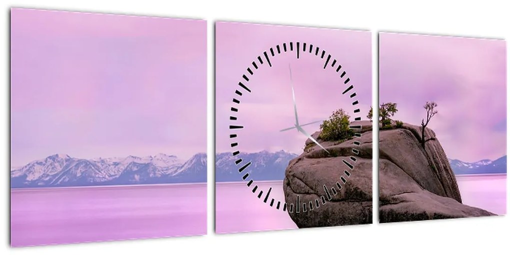 Tablou cu piata în mare (cu ceas) (90x30 cm)