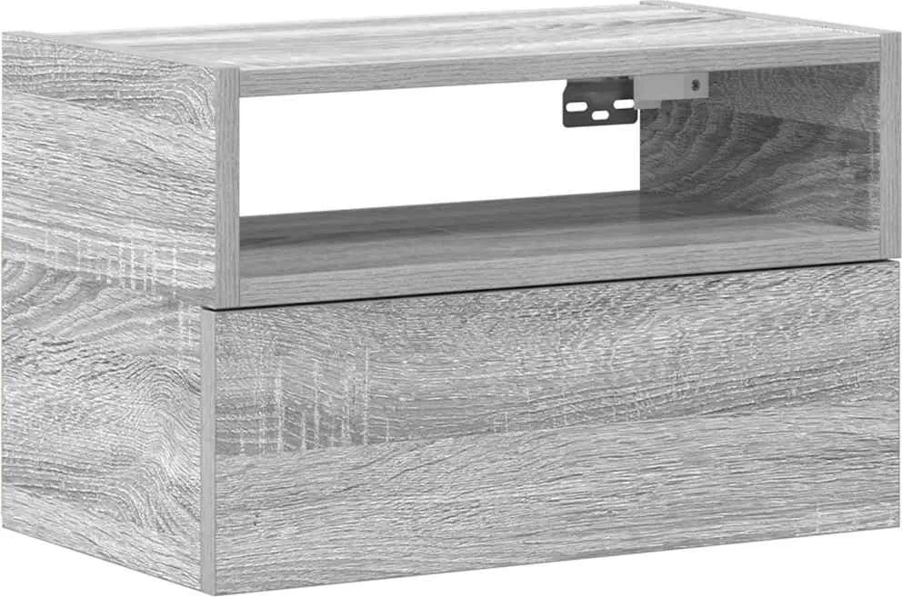 vidaXL Noptieră montată pe perete gri Sonoma 45x26x28,5 cm