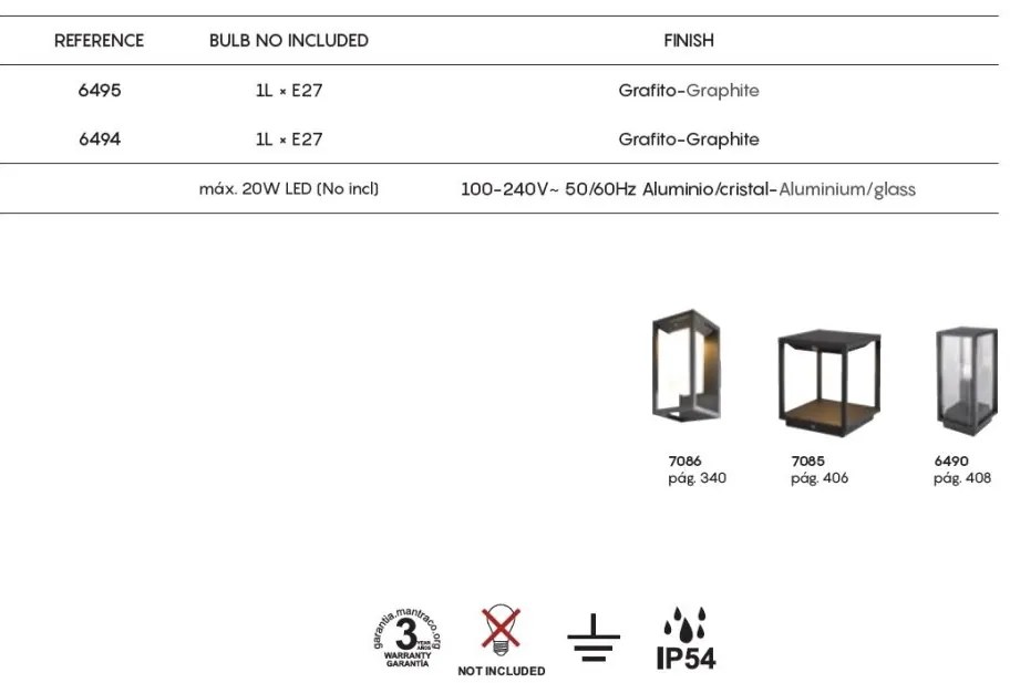 Aplica de perete iluminat exterior clasic IP54 MERIBEL