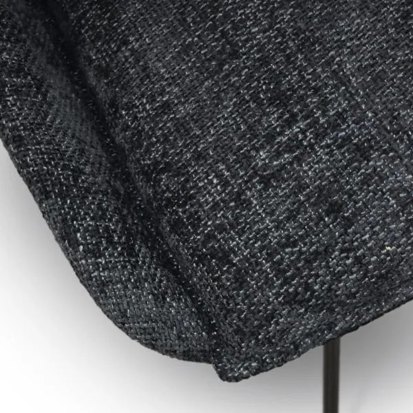 PAZZO DESIGN Set de 2 scaune Biagio Negru cu tapițerie din material textil și picioare metalice | Aosom Romania