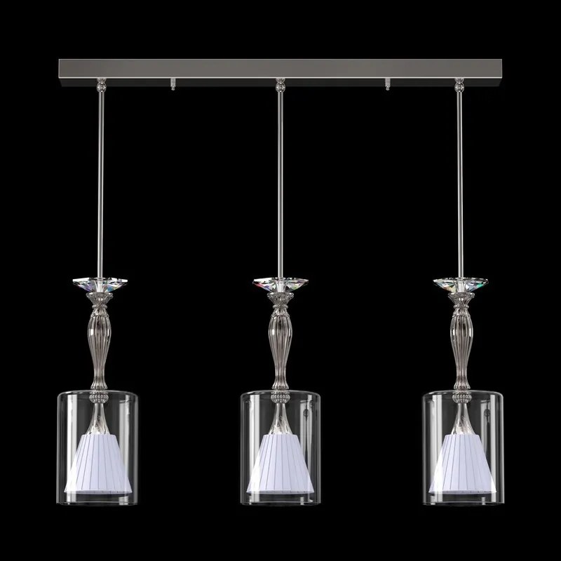 Lustra cu 3 pendule moderna design LUX ANOMALY 03-CH, nickel