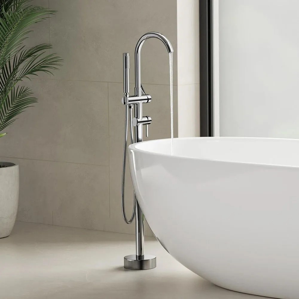 Baterie pentru cada Rea Lungo Ortis Crom freestanding Chrome