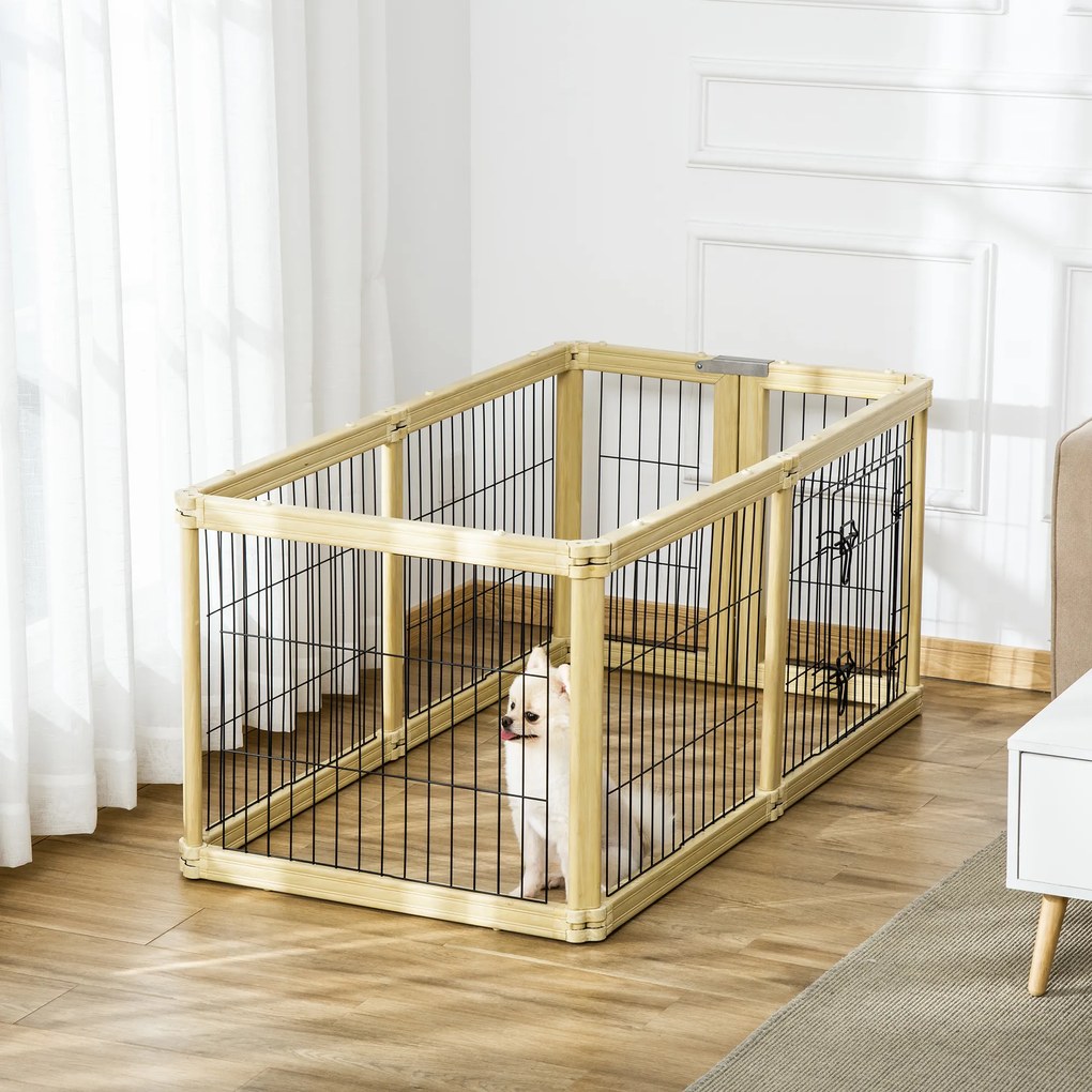 PawHut Tarc pentru Câini Lemn/Negru 70x62 cm Spațiu Sigur și Confortabil pentru Animalele de Companie | Aosom Romania