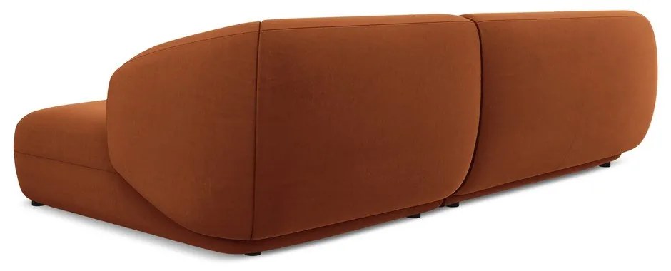 Colțar portocaliu cu tapițerie din catifea (cu colț pe partea dreaptă) Moana – Makamii