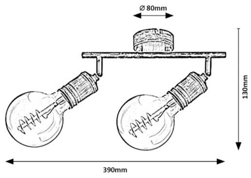 Spot FIDEL 2xE27/25W/230V Rabalux 3215