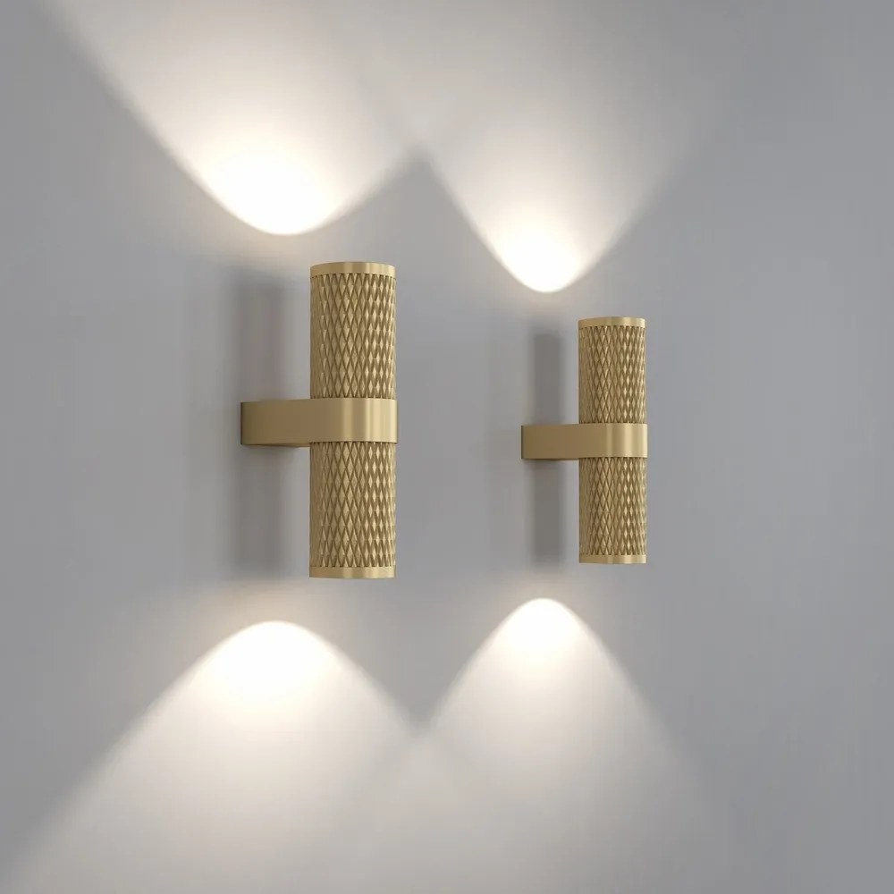 Aplica de perete design tehnic Focus auriu mat
