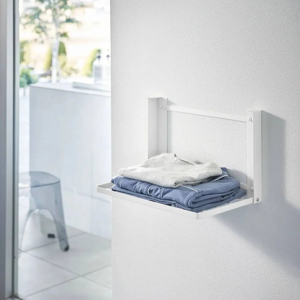 Raft pentru baie alb mat de montat pe perete din oțel Tower – YAMAZAKI