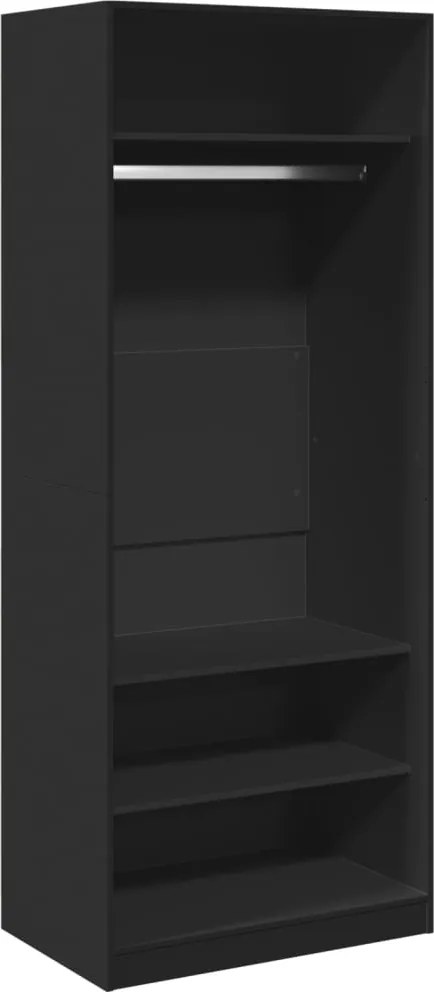 vidaXL Șifonier, negru, 80x50x200 cm, lemn prelucrat