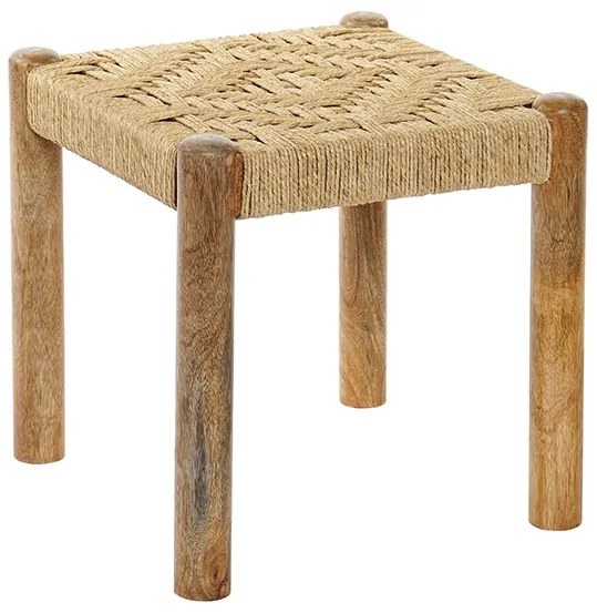 Taburet Fiber din lemn de mango natur 40x40 cm