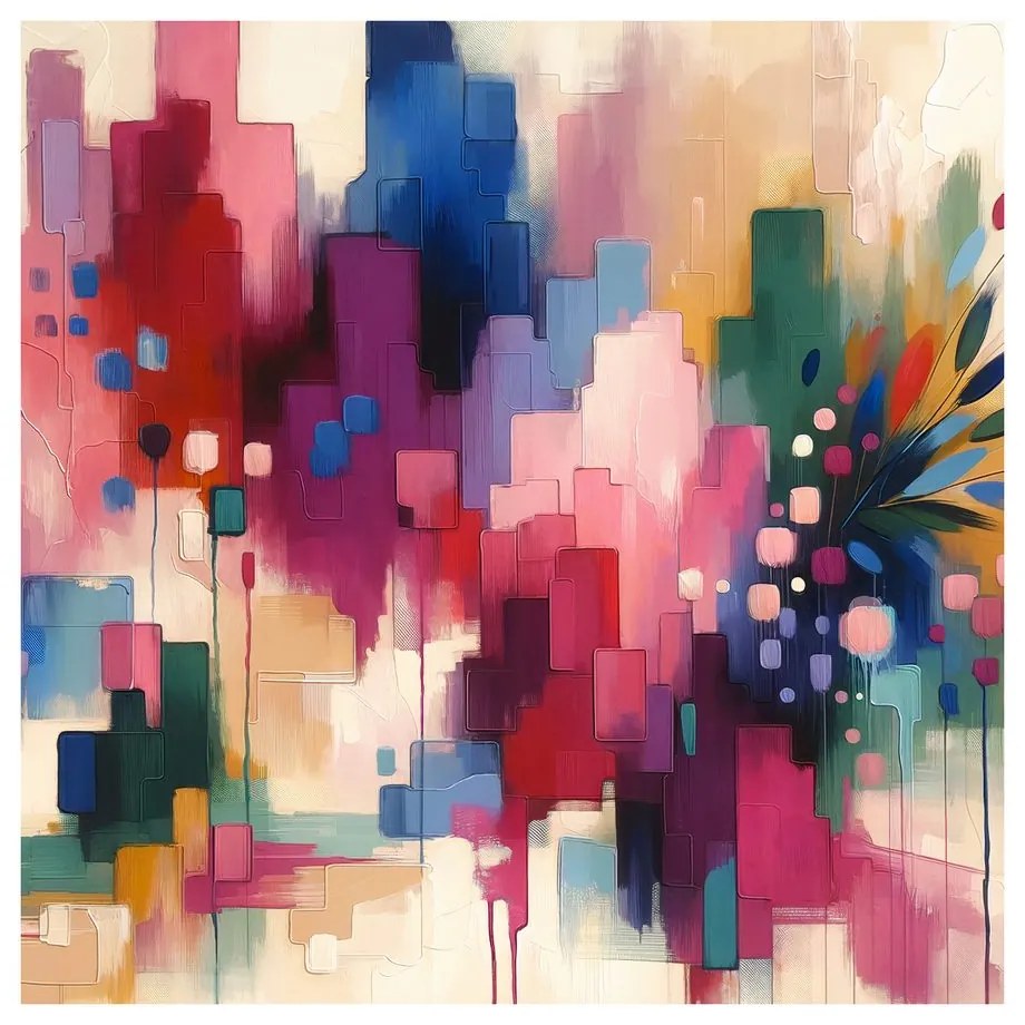 Tablou flori în abstracție modernă