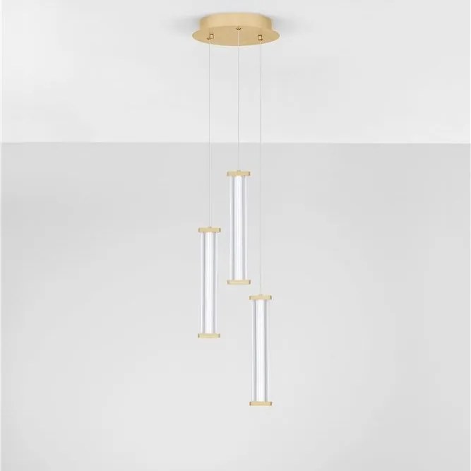 Lustra cu 3 pendule LED 3000K PHEME auriu periat
