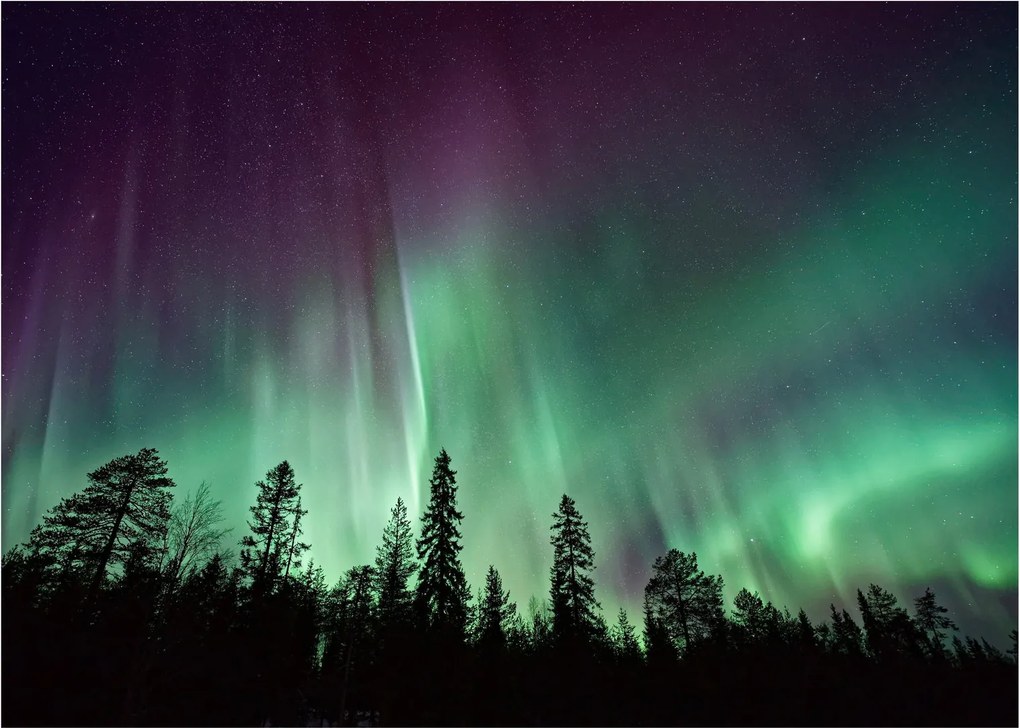 Tablou pe sticlă cu Northern Lights (70x50 cm)