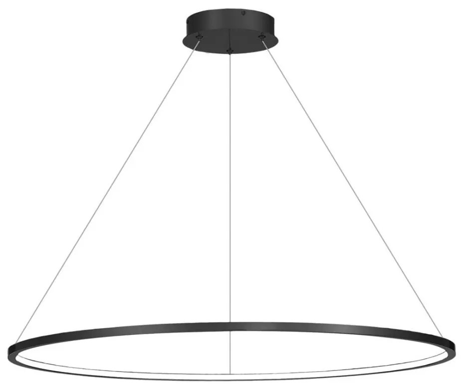 Lustr LED SATURNO 57W, pr. 100 cm, IP44, antracit, na lanku