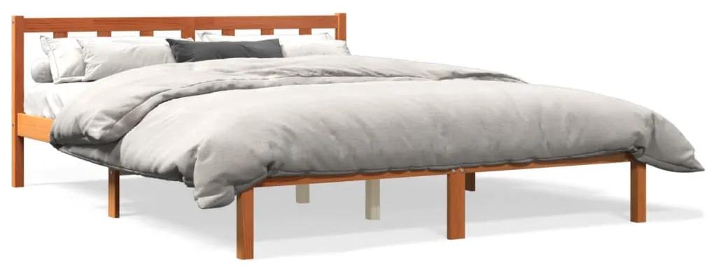844810 vidaXL Cadru de pat, maro ceruit, 150x200 cm, lemn masiv de pin