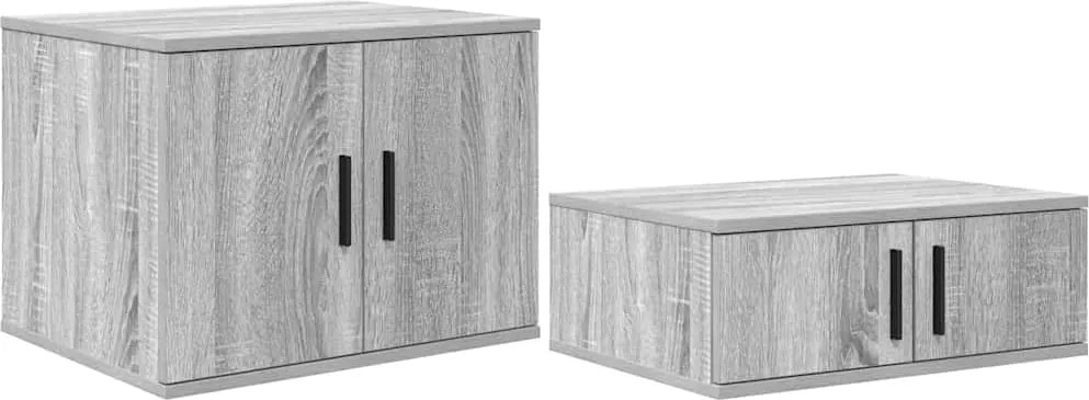 vidaXL Dulap de depozitare 2 pcs Gri Sonoma 118 x 41 x 40 cm