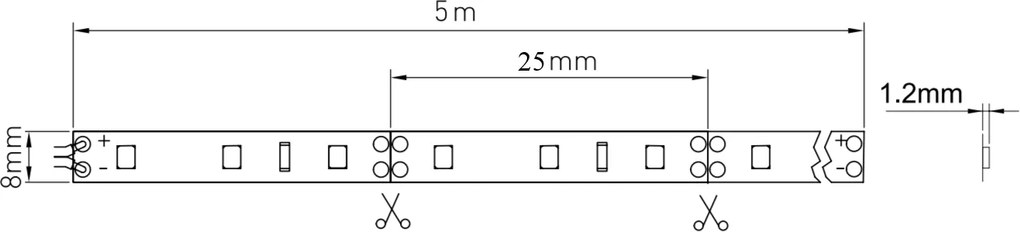 Banda LED Flash GTV pentru mobilier, lumina neutra, 120 LED m, 600 lm m, 7,3 W m, 12V, IP65, 5 m Alb neutru, 7.3 W m, 12 V, LED Flash, 600 lm m, 8