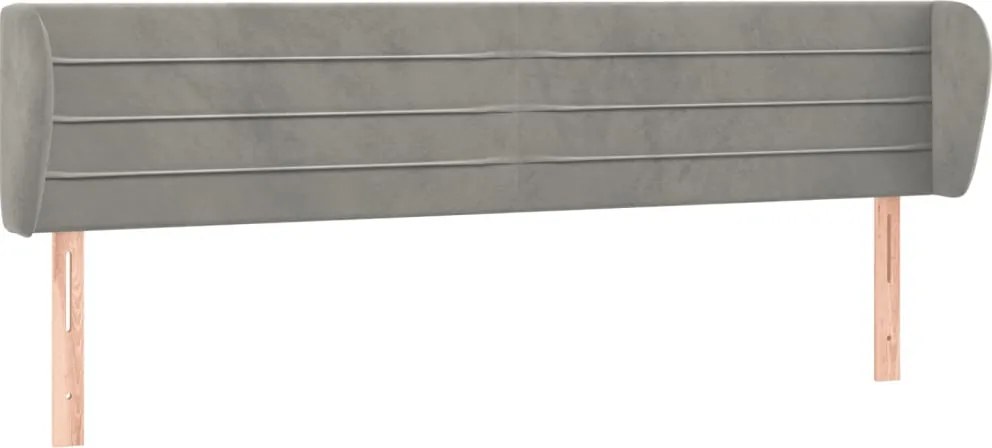 vidaXL Tăblie de pat cu aripioare gri deschis 183x23x78/88 cm catifea