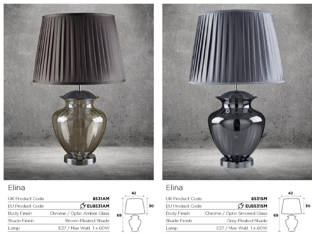 Veioza / Lampa de masa decorativa design elegant Elina EU8531AM SRT