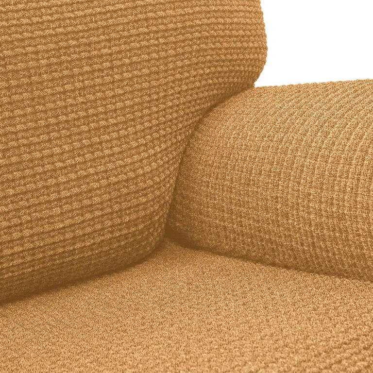 Huse super elastice RUBINIA aurii fotoliu (l. 70 - 110 cm)