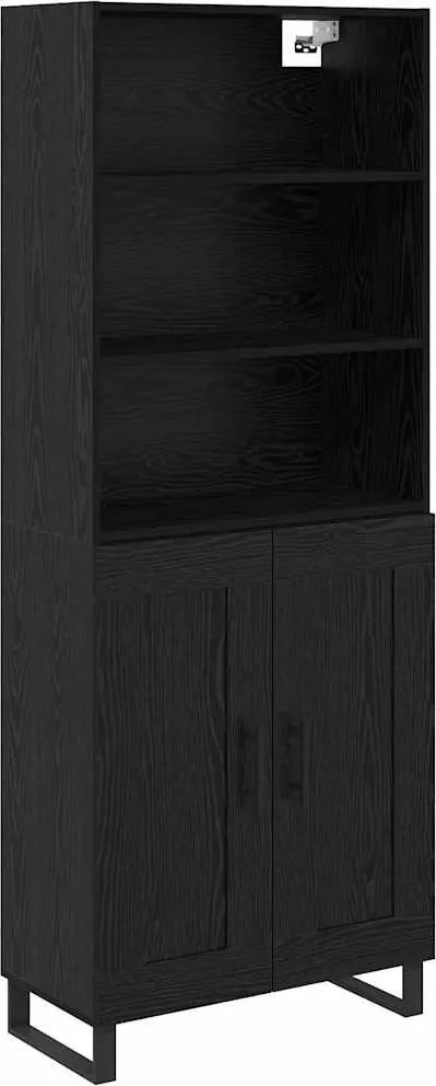 vidaXL Bufet cu sertar Stejar Negru 69,5 x 34 x 180 cm Lemn compozit