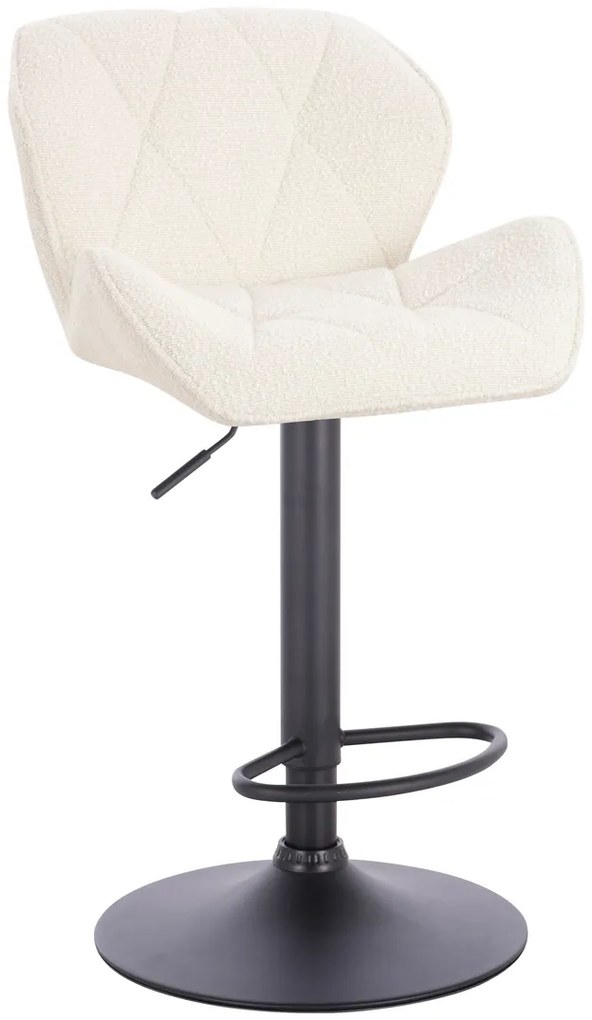 HR111W Scaun Crem Boucle cu Bază Neagră