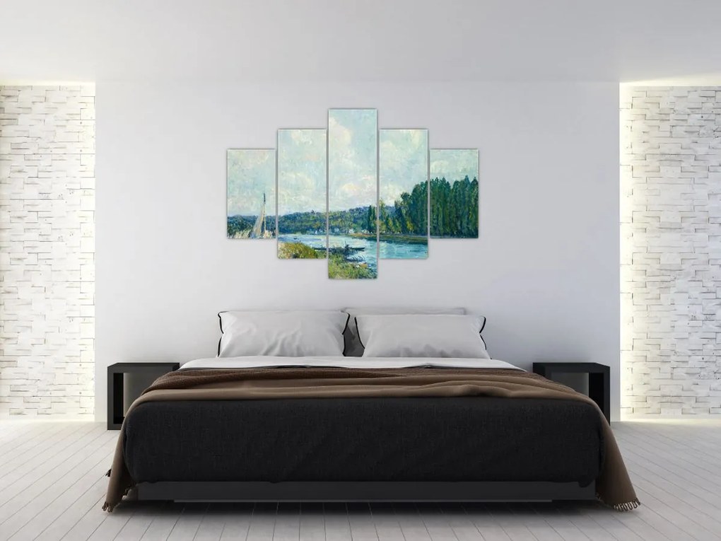 Tablou - Alfred Sisley, The Banks of the Oise, reproducere (150x105 cm)