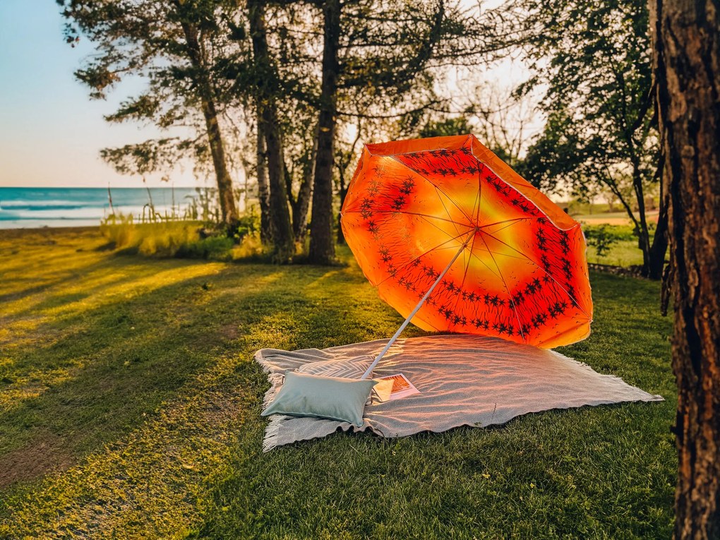 Umbrela de soare portocaliu-rosu, GLEAM 180 cm