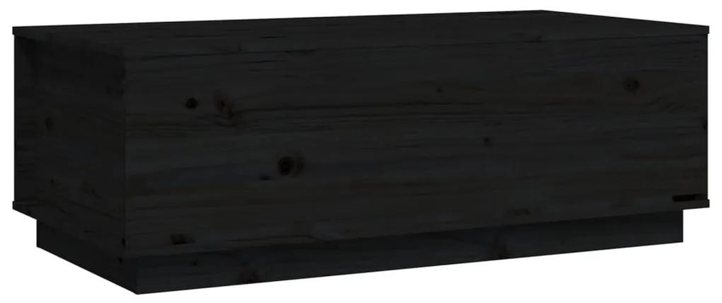 813424 vidaXL Măsuță de cafea, negru, 100x50x35 cm, lemn masiv de pin