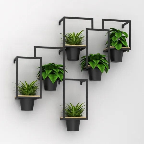 Ghiveci de flori de perete 46x36 cm negru