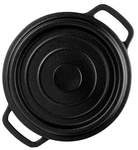 Cratita din fonta Muhler Tika MR-2048CI, 20x10 cm, 2 L, Inductie, Negru