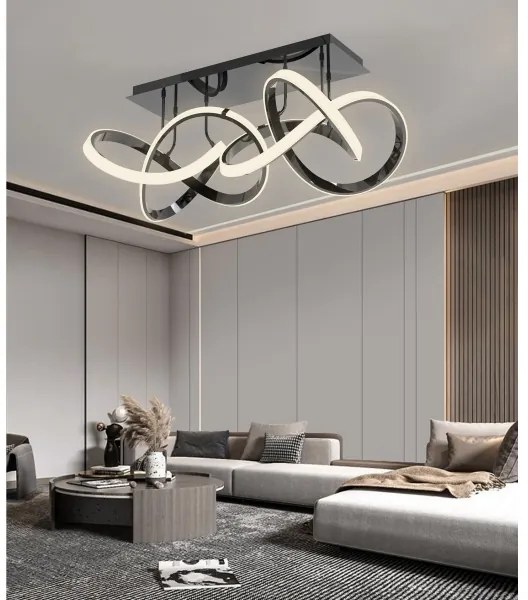 Wofi 9134-205 - Lustr LED INDIGO 64W stmívatelný, černá/chrom