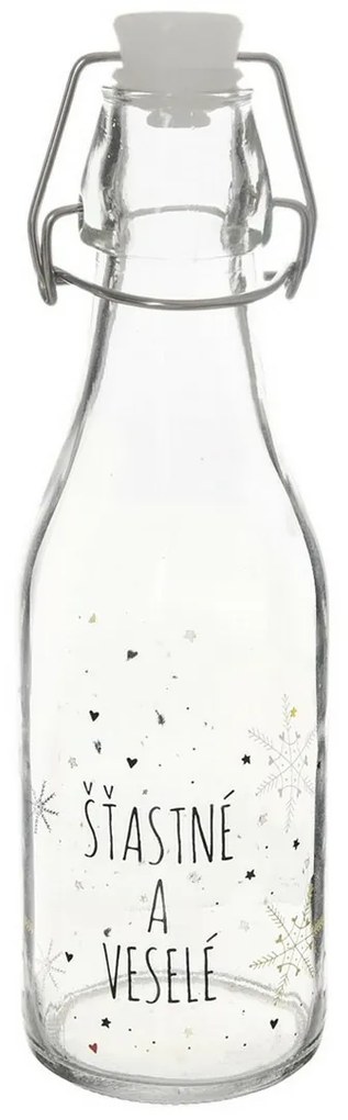 Sticlă cu închidere cu clip Orion Fulg de nea Alb, 0,52 l, 520 ml