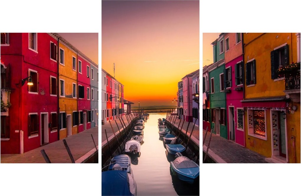 Tablou - Apus de soare, insula Burano, Veneția, Italia (90x60 cm)
