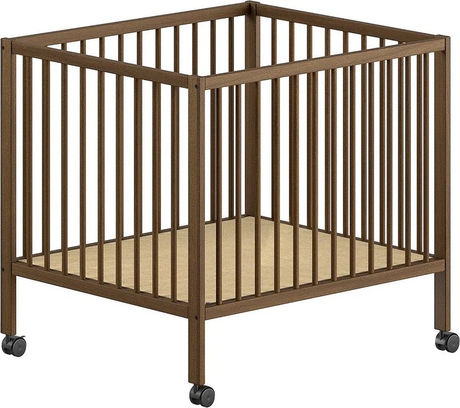 Țarc pentru copii maro din lemn de fag 95x75 cm Dino – Vipack