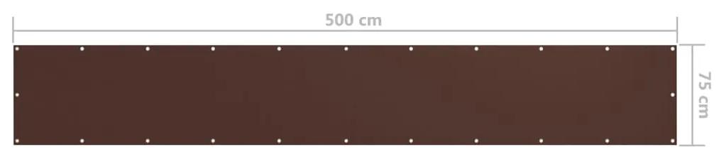 Paravan de balcon, maro, 75 x 500 cm, tesatura oxford Maro, 75 x 500 cm