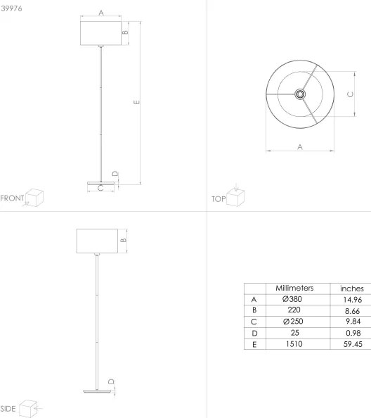 Lampadar Eglo 39976 CASUARITA 1xE27/40W/230V albastru/auriu