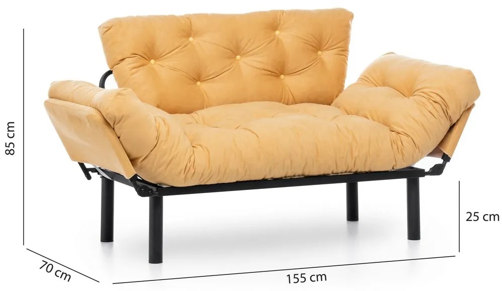 Canapea extensibilă Nitta Mustard