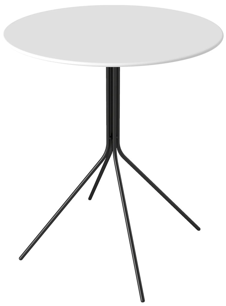 Outsunny Masă de grădină rotundă Ø 60 cm, masă de terasă cadru din oțel, pentru interior și exterior, gri închis | Aosom Romania