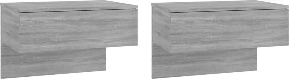 vidaXL Noptiere de perete, 2 buc., gri sonoma