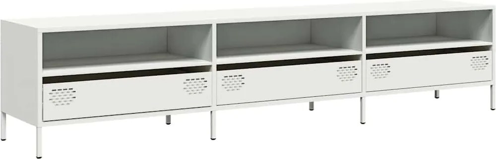 vidaXL Dulap TV, alb, 202x39x43,5 cm, oțel laminat la rece