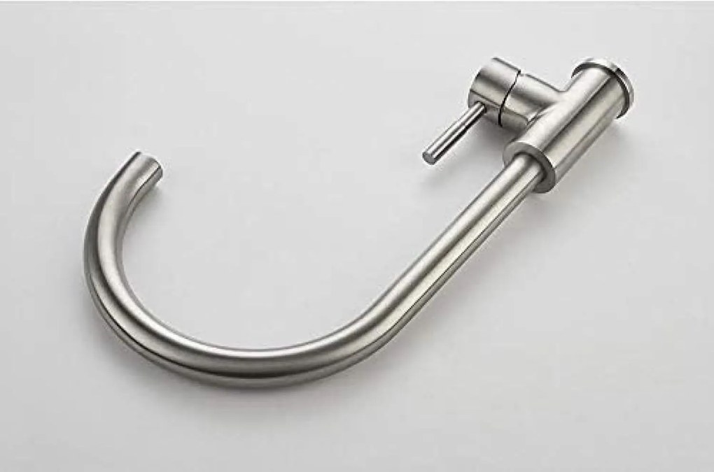 Baterie Bucătărie din Inox Satinat, Model CF001 – Eleganță și Funcționalitate pentru Orice Bucătărie Modernă