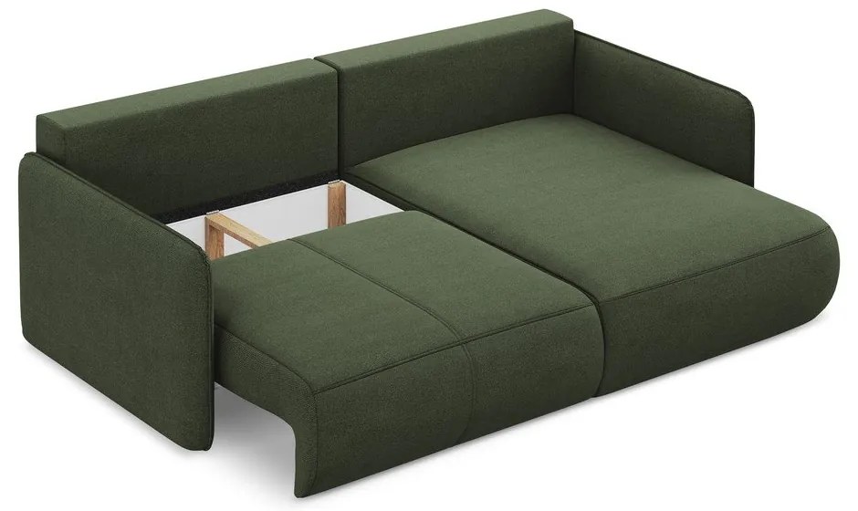 Colțar verde extensibil/cu spațiu de depozitare (cu colț pe partea dreaptă) Nanea – Makamii