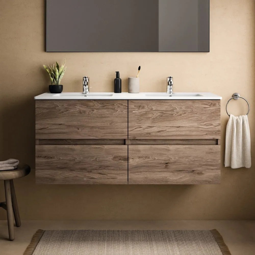 Dulap sub chiuvetă în culoare naturală suspendat cu aspect de lemn de nuc 120x55 cm Eurovit+ – Ideal Standard