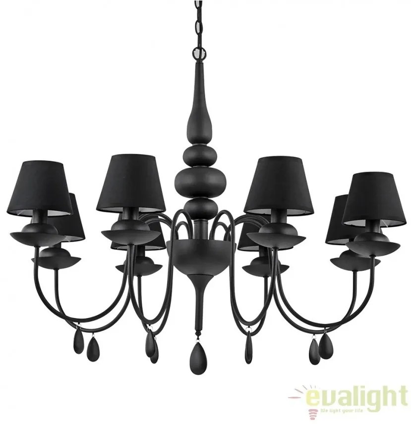 Candelabru 8 brate diametru 92cm BLANCHE SP8 NERO 111896