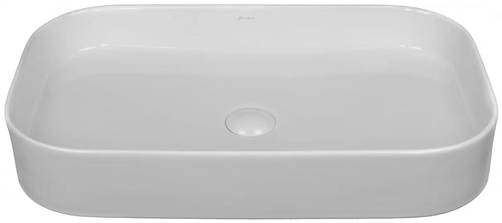 Lavoar pe blat Fluminia, Capri, 65 cm, dreptunghiular, alb