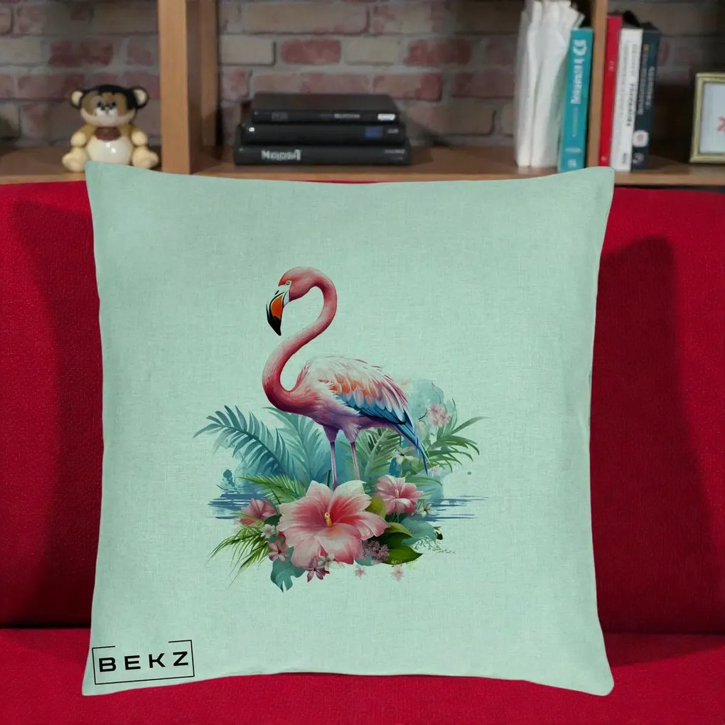 Perna Decorativa Raton in Halat Roz, 40x40 cm, Verde Menta, Husa Detasabila, Perna Inclusa, BEKZ®
