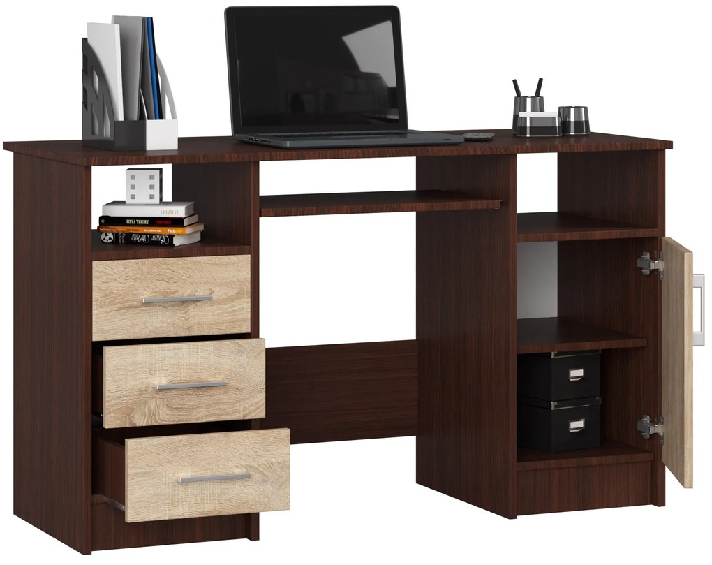 Masă PC Aziza (wenge + Stejar sonoma). 1069613