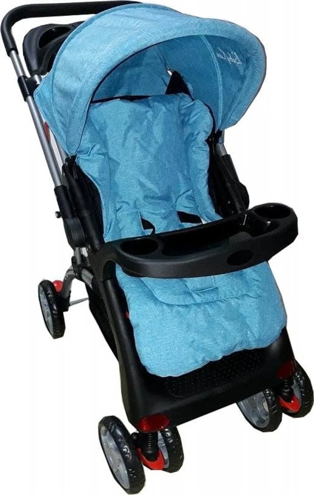 Carucior nou nascuti 2 in 1 Baby Care™ Pro C18, Maner reversibil, Spatar reglabil in 3 trepte, Amortizoare, Frana picior,Pliabil , Albastru